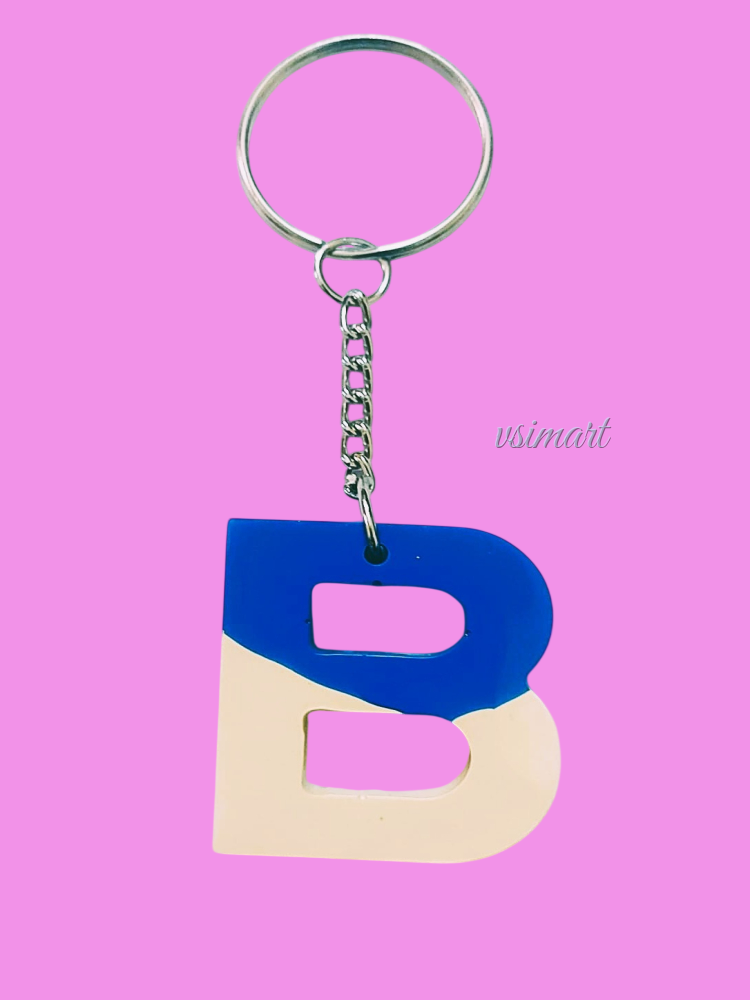 Resin Alphabetic Keychain Available Letters B, N, S, D, K, V, C, M, E, H, T