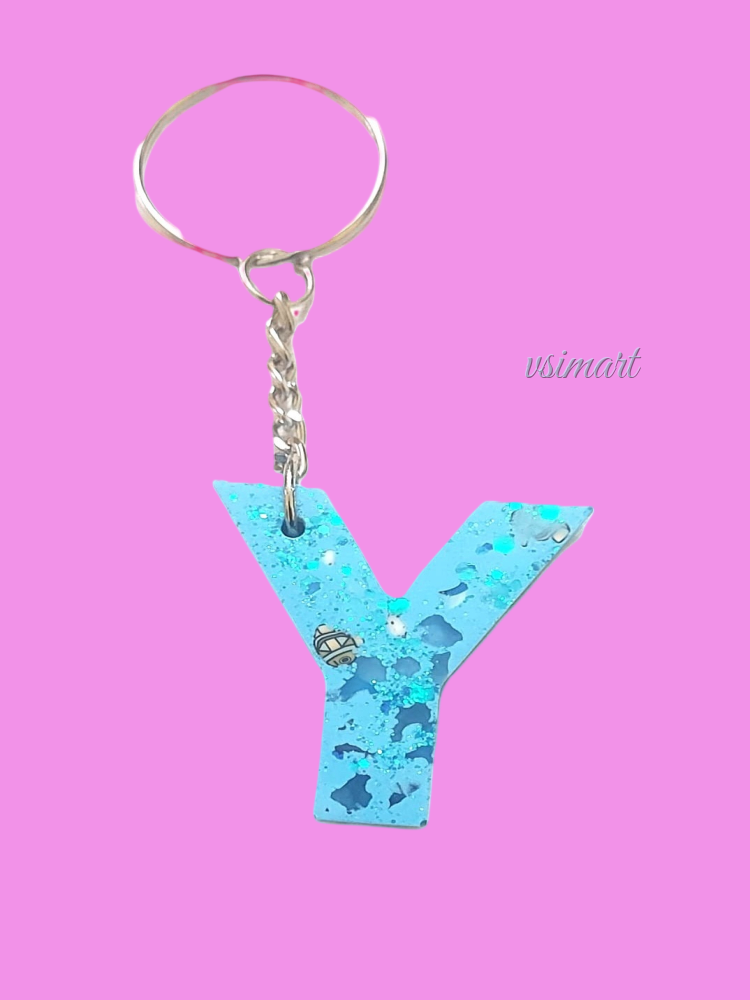 Resin Alphabetic "Y" Keychain