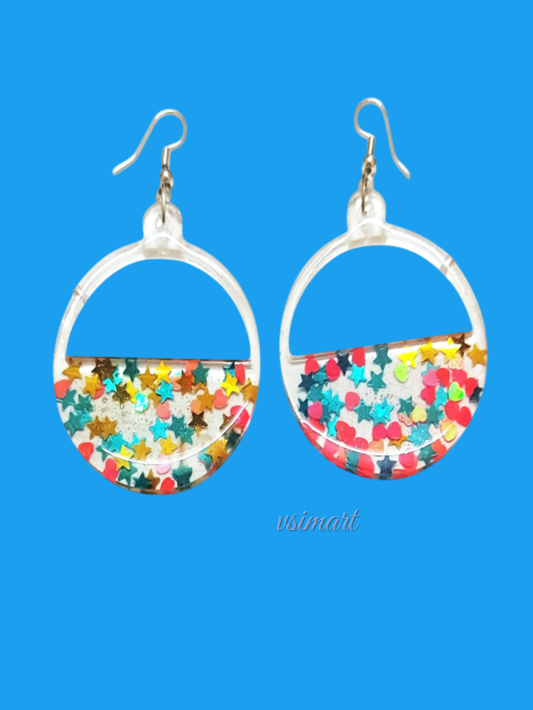 Resin Imported Clear Earrings (1Set)