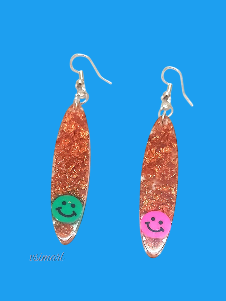 Resin Smile Earrings (1Set)