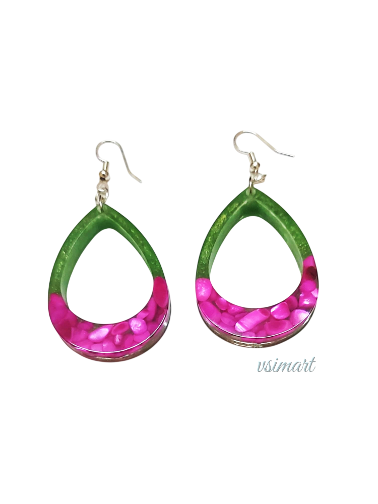 Resin Big Drops Outline Earrings (1Set)