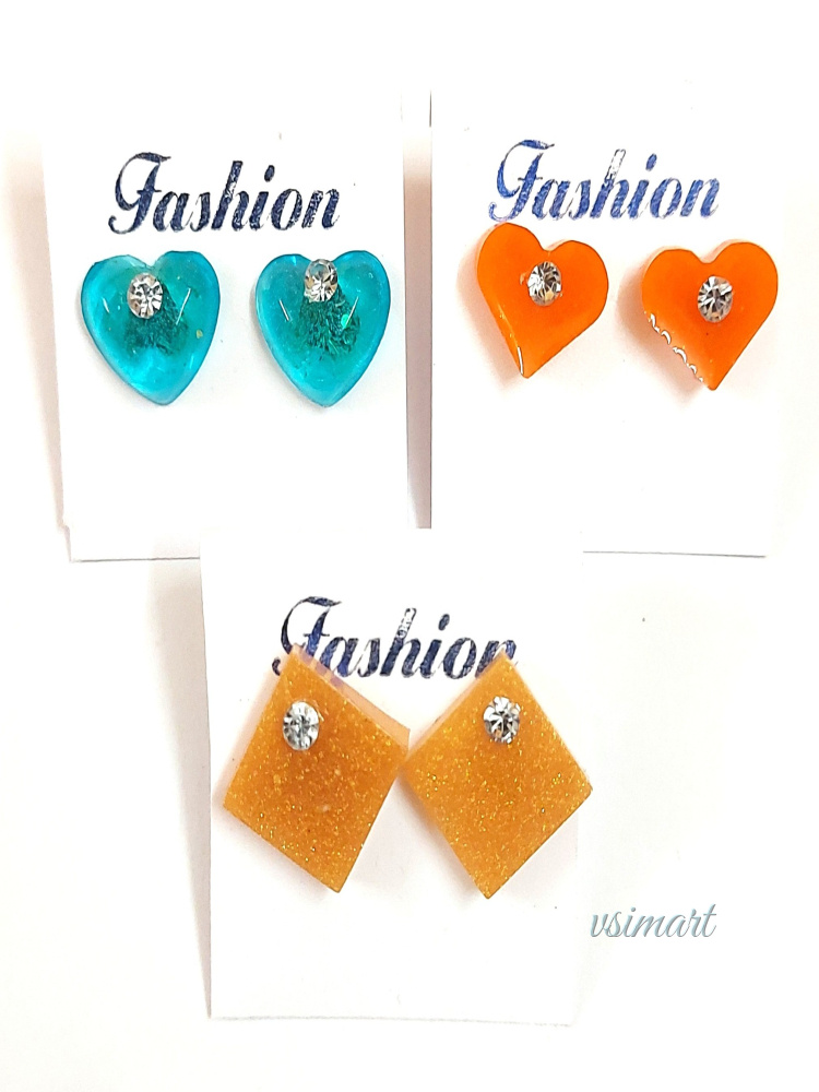 Resin Money Saver Combo Offer Stud Earrings (3Pairs)