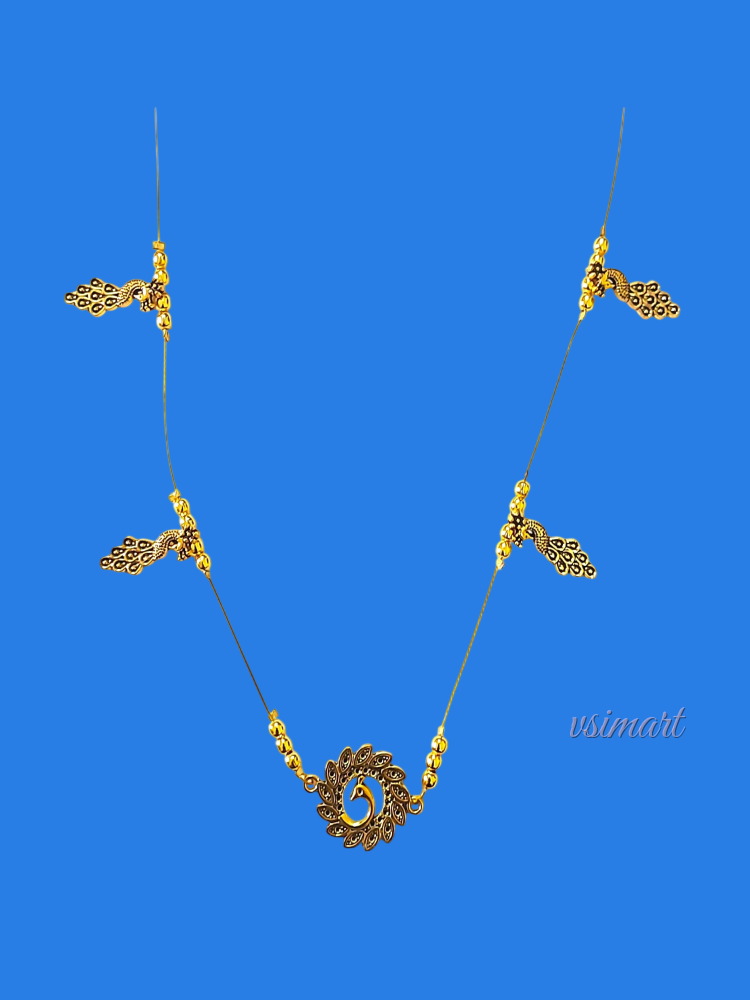 Antique Phoenix with Mayura Dollars Invisible Necklace
